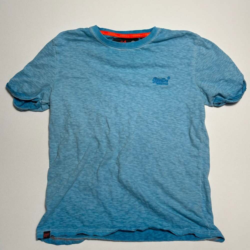 Superdry Low Roller T-Shirt Size M Blue Short Sleeve